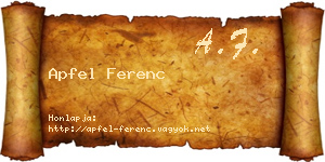 Apfel Ferenc névjegykártya